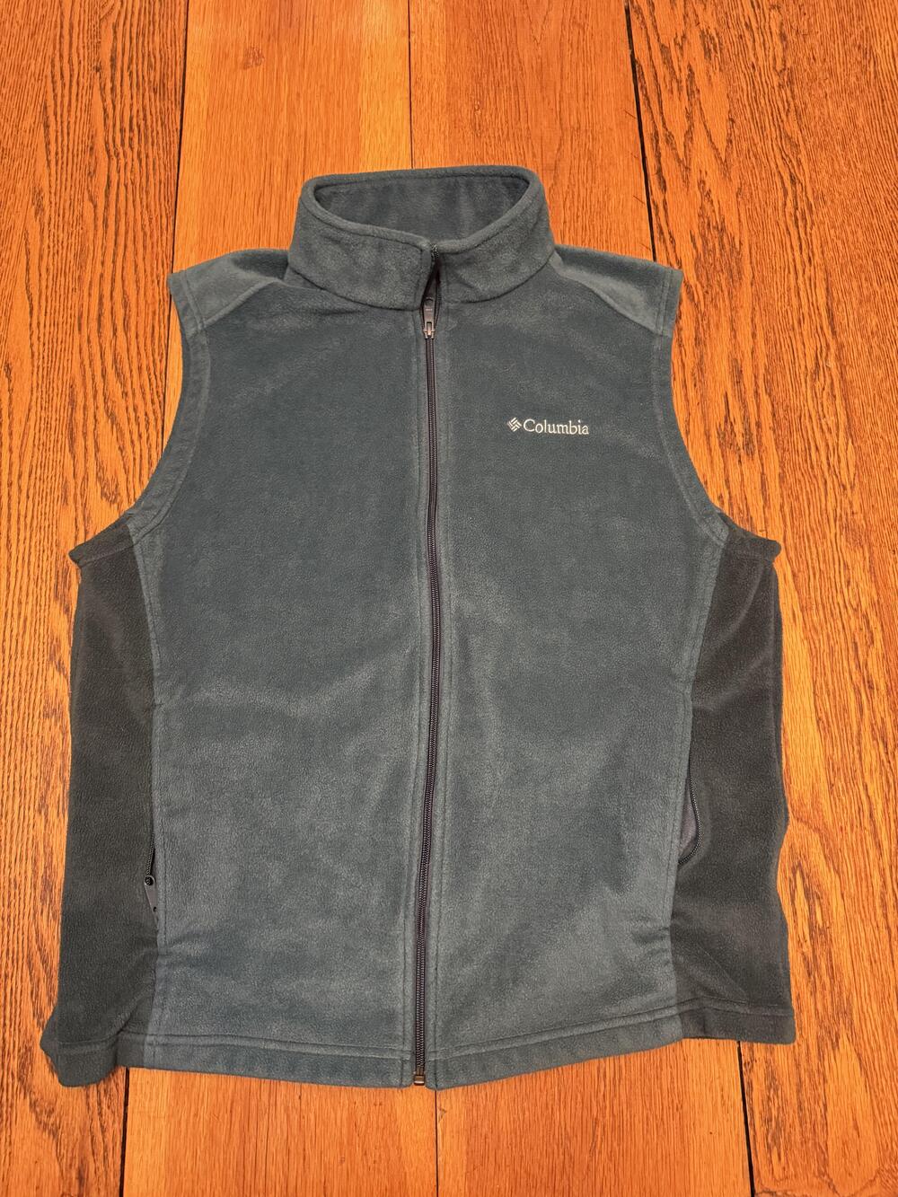Columbia Vest Mens Large Fleece Full Zip Outdoors Hiking Pockets Sleeveless